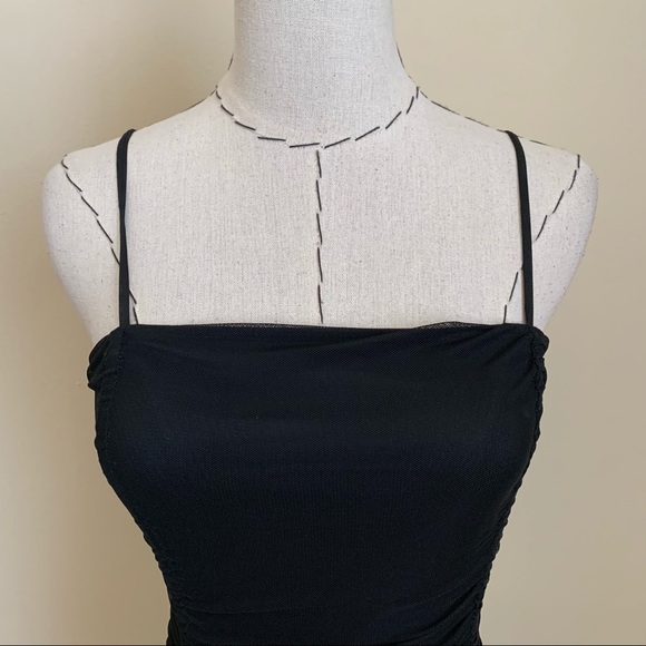 UO Black Ruched Mesh Bodycon Mini Dress Urban sz S - Picture 5 of 12